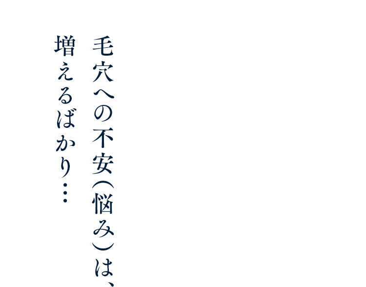 毛穴への不安（悩み）は、増えるばかり…