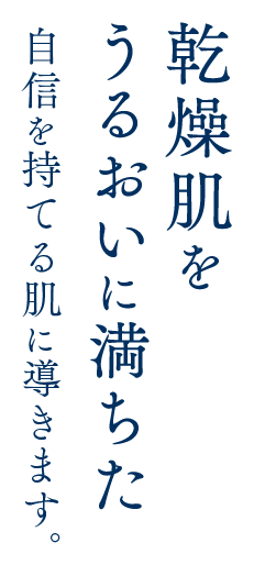 乾燥肌をうるおいに満ちた自信を持てる肌に導きます。